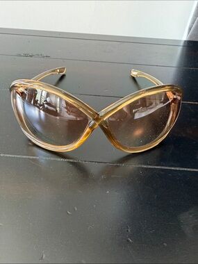 Tom Ford Oversized Amber Brown Cat-Eye Sunglasses
